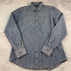 Banana Republic Men's Chambray Shirt 100% Cotton, Long Sleeve, Size M Blue